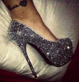 Sapatos De Salto Alto Com Plataforma De Couro Coppy Strass