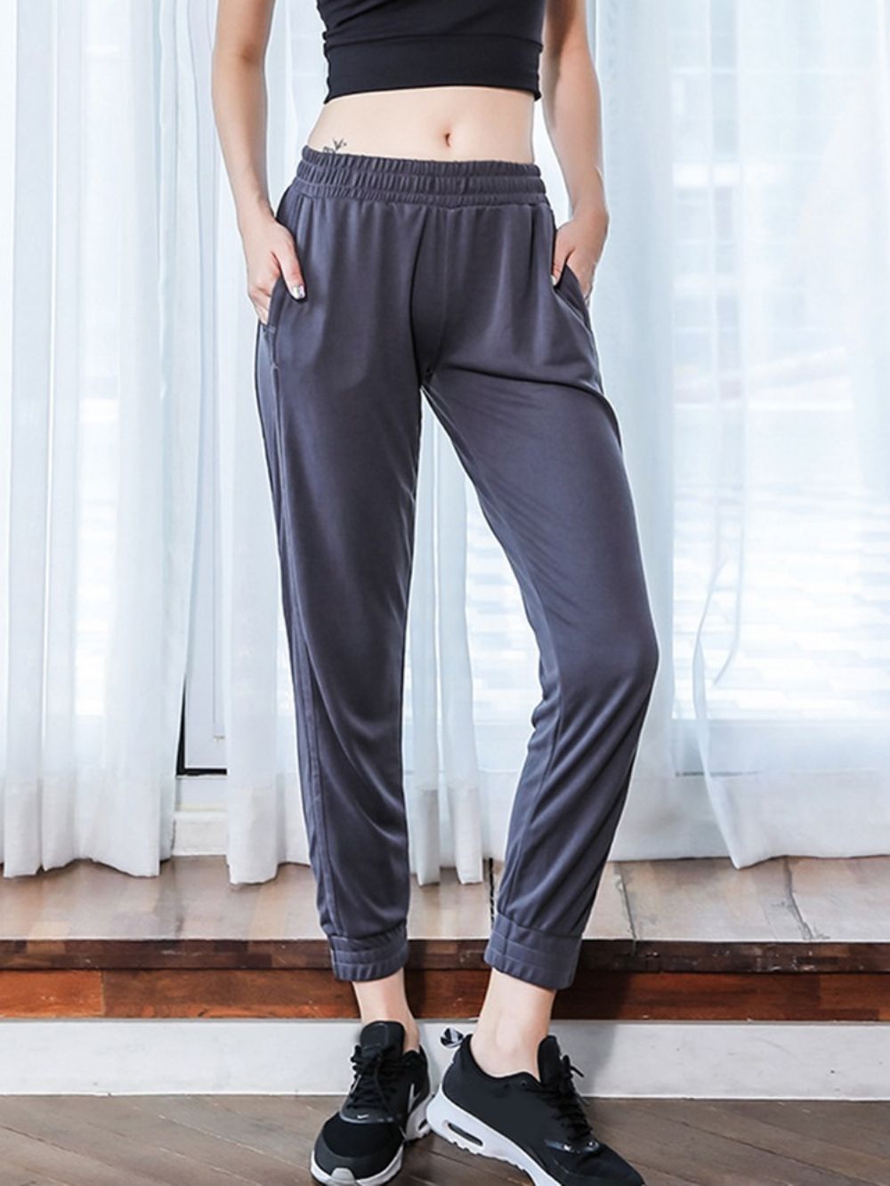 Calça Esportiva De Inverno Modal Antissuor Com Bolsos