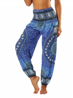 Calça Jogger Harém De Ioga Geométrica Com Estampa Boho