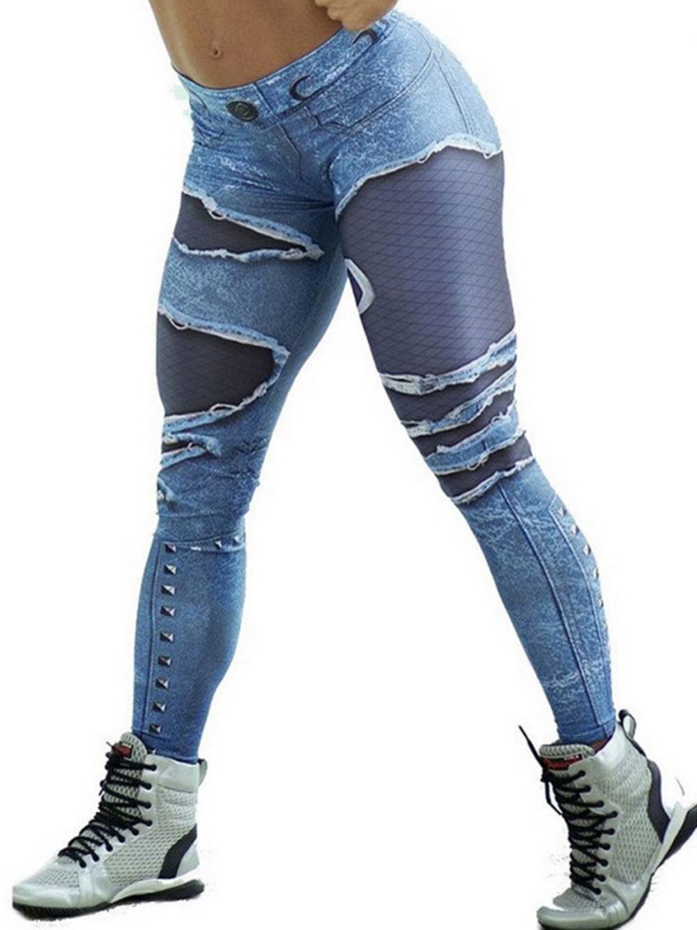 Calça Legging Esportiva Cintura Alta Push-Up Para Academia Estampa Ioga Calças Legging Tiktok Cintura Alta