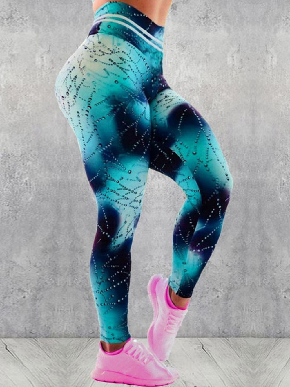 Calça Legging Esportiva Cintura Alta Push-Up Para Academia Estampa Ioga Calças Legging Tiktok Cintura Alta