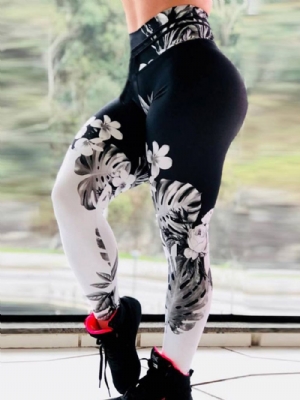 Calça Legging Tiktok Com Estampa Floral Respirável Para Academia Esportiva Fitness Ioga Cintura Alta