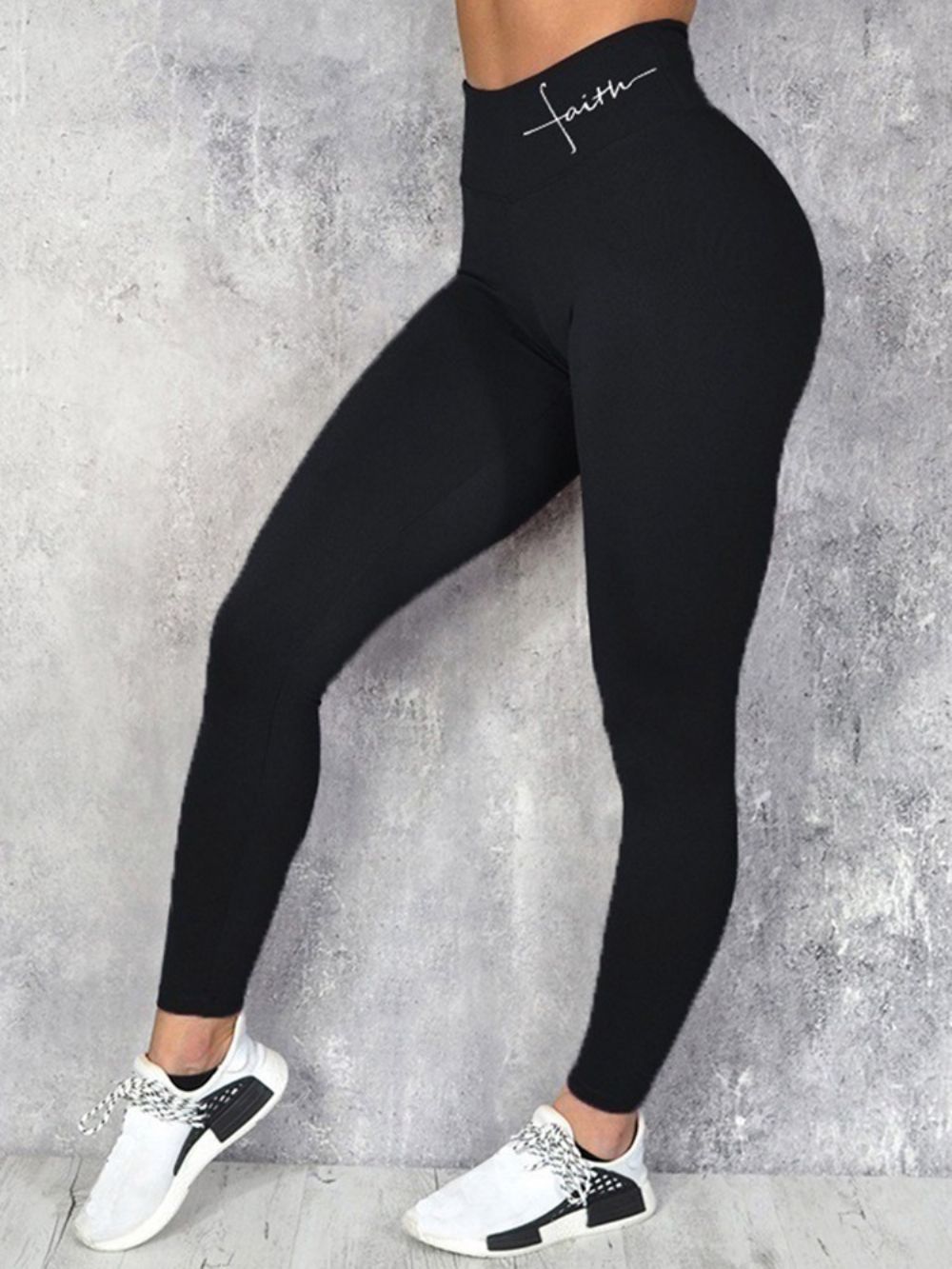 Calça Legging Tiktok De Corrida Respirável Com Letra Feminina Legging Tiktok De Cintura Alta