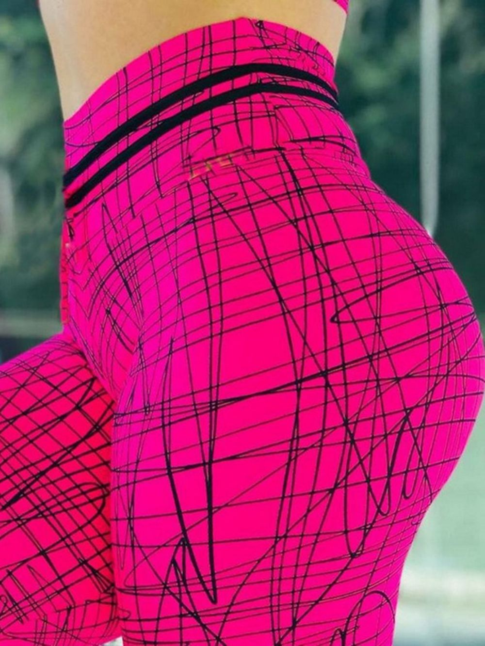 Calça Legging Tiktok Estampada Com Estampa Geométrica Para Academia Esporte Ioga