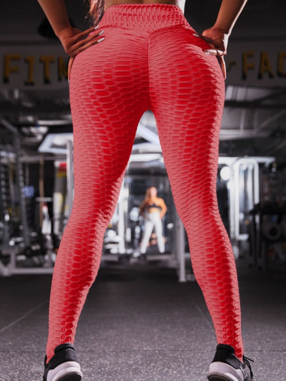 Calças De Corrida Sólidas De Secagem Rápida Calças De Ioga Cintura Alta Tiktok Leggings