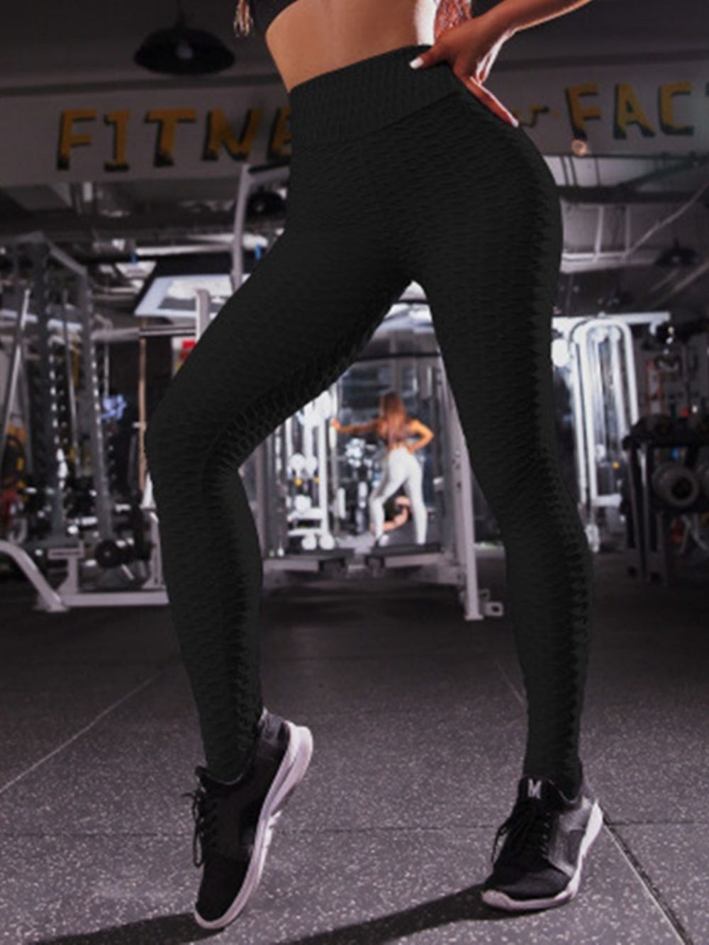 Calças De Corrida Sólidas De Secagem Rápida Calças De Ioga Cintura Alta Tiktok Leggings