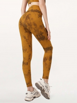 Calças Femininas De Badminton Respirável Camuflagem De Náilon Calças Ioga Cintura Alta Tiktok Leggings