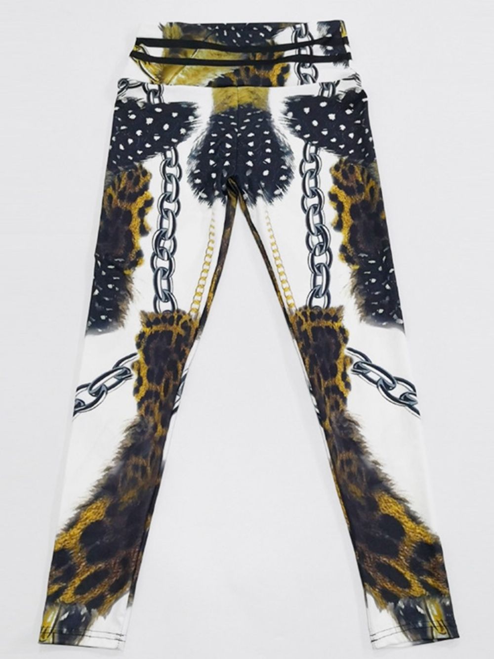 Calças De Ioga Com Estampa De Leopardo Em Bloco De Cores De Cintura Alta Calças De Ioga De Cintura Alta Tiktok Leggings