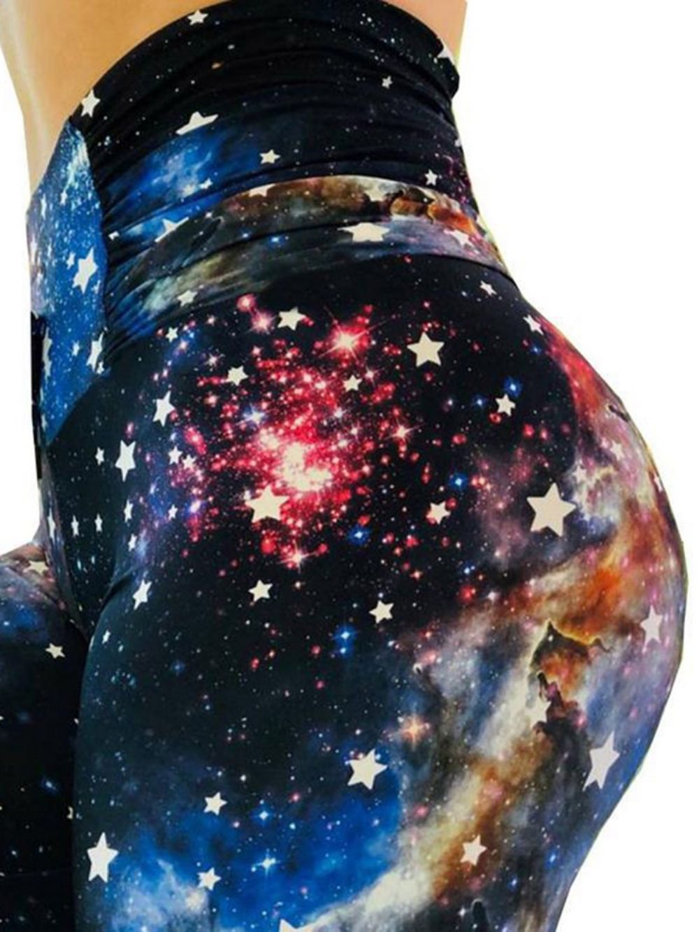 Calças De Ioga Femininas Com Estampa De Blocos Coloridos Céu Estrelado Academia Esportes Ioga Leggings Cintura Alta Tiktok Leggings