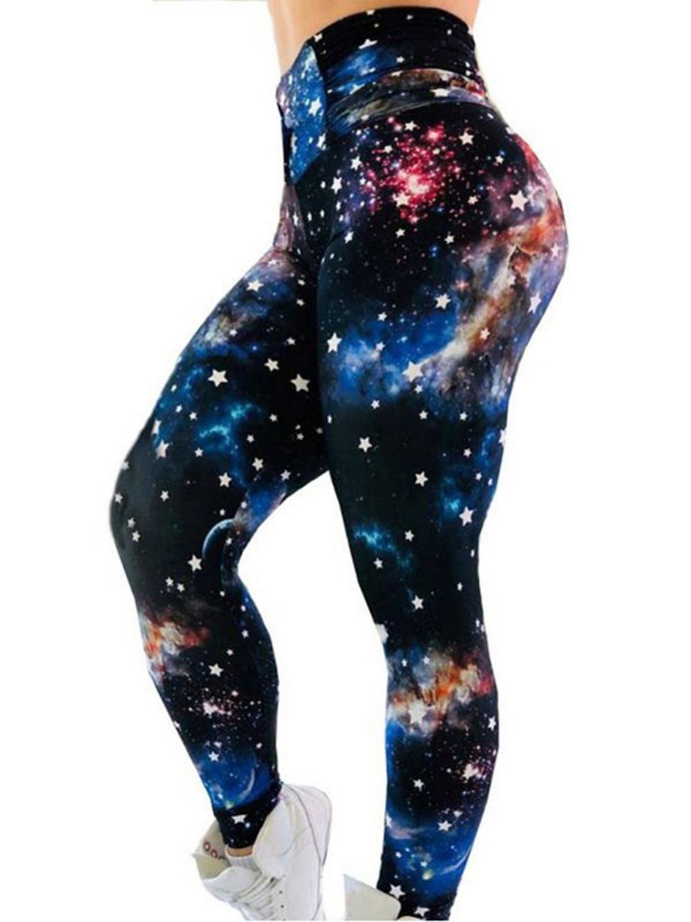 Calças De Ioga Femininas Com Estampa De Blocos Coloridos Céu Estrelado Academia Esportes Ioga Leggings Cintura Alta Tiktok Leggings