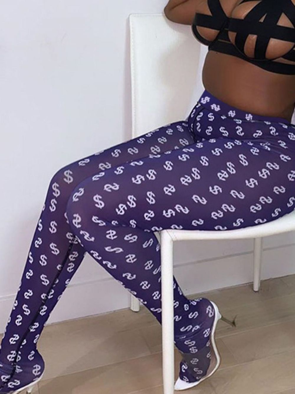 Calças De Ioga Femininas Estampadas Anti-Suor De Cintura Alta Tiktok Leggings