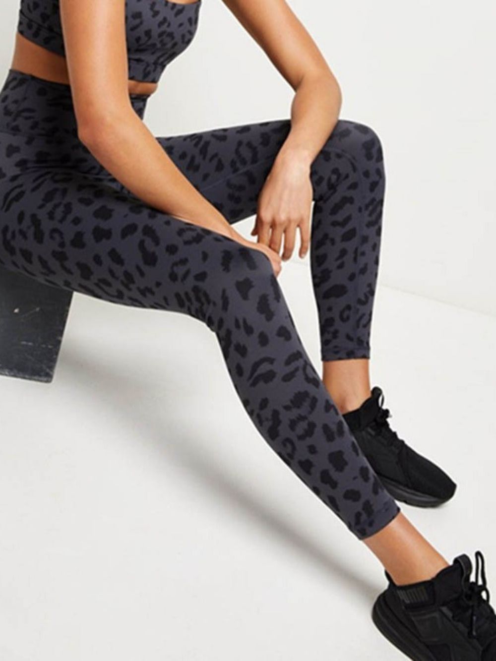 Calças De Tênis De Verão De Secagem Rápida Misturas De Algodão Leopardo Calças De Yoga Cintura Alta Tiktok Leggings