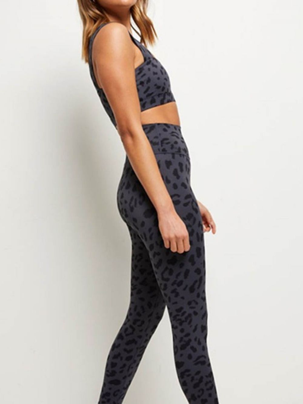 Calças De Tênis De Verão De Secagem Rápida Misturas De Algodão Leopardo Calças De Yoga Cintura Alta Tiktok Leggings