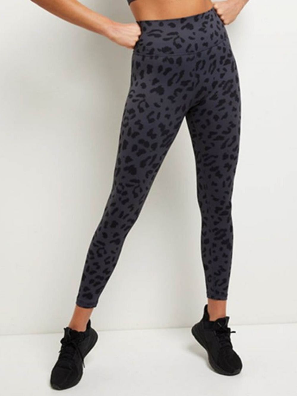 Calças De Tênis De Verão De Secagem Rápida Misturas De Algodão Leopardo Calças De Yoga Cintura Alta Tiktok Leggings