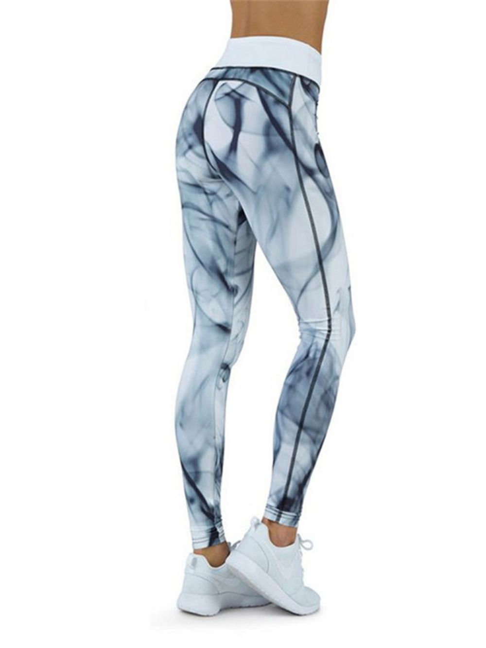 Calças De Yoga Com Estampa De Secagem Rápida Color Block Respirável De Comprimento Total Calças De Ioga De Cintura Alta Tiktok Leggings