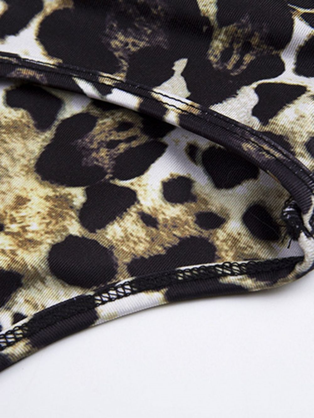 Conjuntos De Roupas De Corpo Inteiro Com Estampa De Poliéster Leopardo Sem Mangas