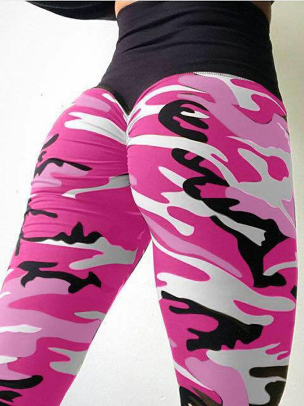 Legging Camuflagem Anti-Suor De Ioga Calças De Ioga Cintura Alta Tiktok Leggings