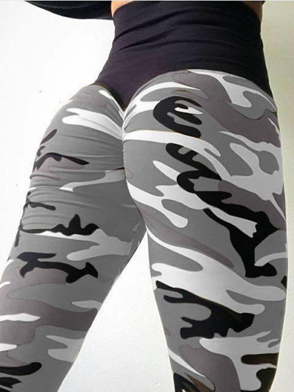 Legging Camuflagem Anti-Suor De Ioga Calças De Ioga Cintura Alta Tiktok Leggings