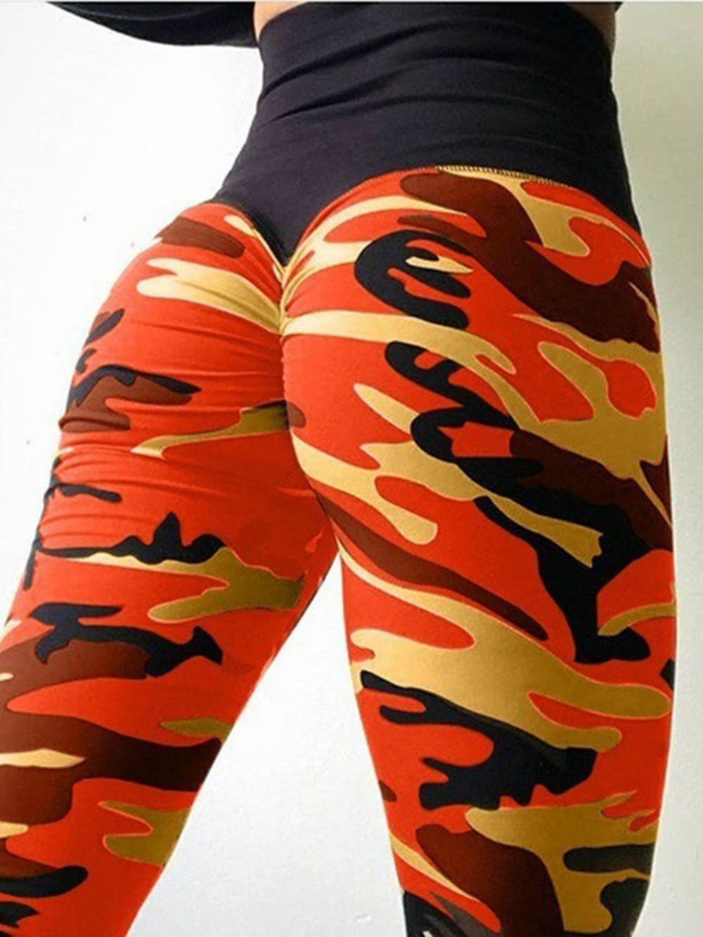 Legging Camuflagem Anti-Suor De Ioga Calças De Ioga Cintura Alta Tiktok Leggings