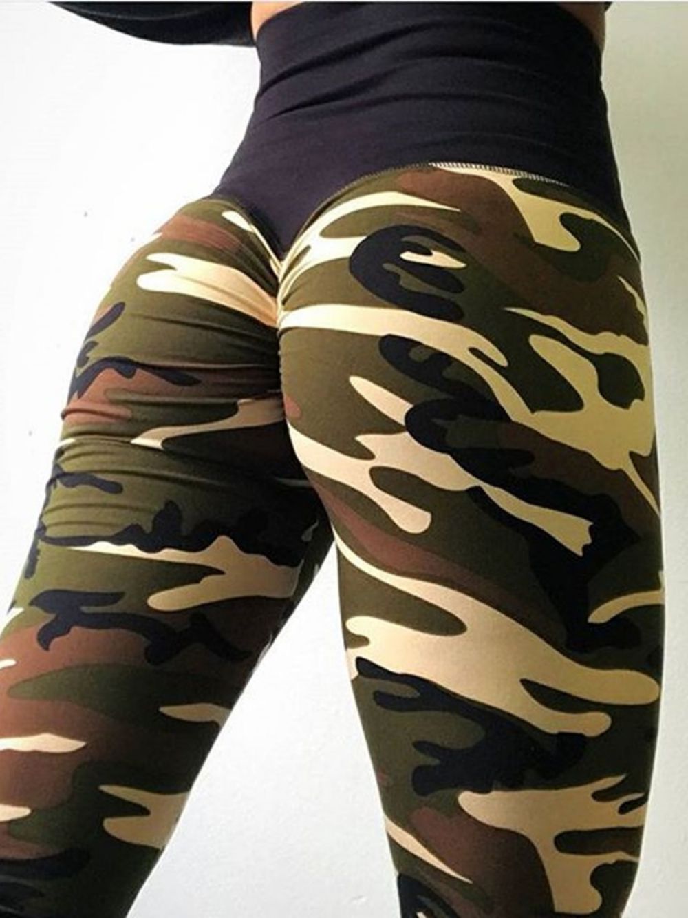 Legging Camuflagem Anti-Suor De Ioga Calças De Ioga Cintura Alta Tiktok Leggings