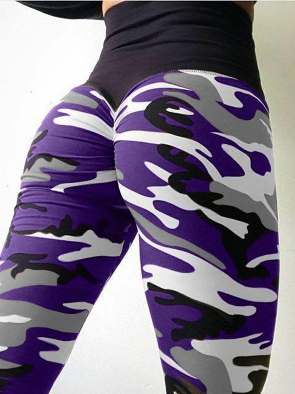 Legging Camuflagem Anti-Suor De Ioga Calças De Ioga Cintura Alta Tiktok Leggings