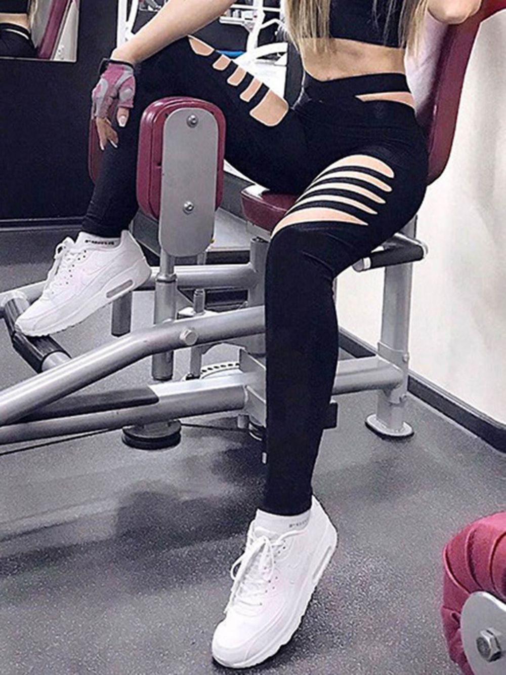 Legging Esportiva De Ginástica Esportiva De Corpo Inteiro Oco Sólido