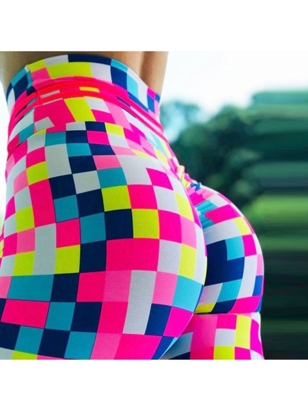 Legging Feminina De Cintura Alta Respirável Estampa De Mosaico Calças De Ioga De Cintura Alta Tiktok Leggings