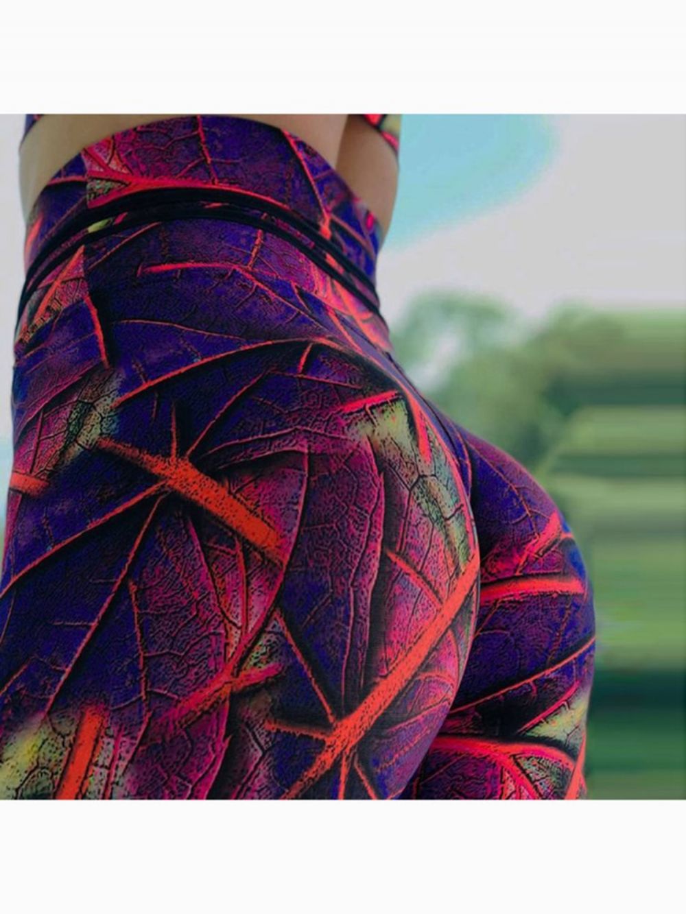 Legging Feminina Color Block Estampado Completo Calças Yoga Calças De Yoga Cintura Alta Tiktok Leggings