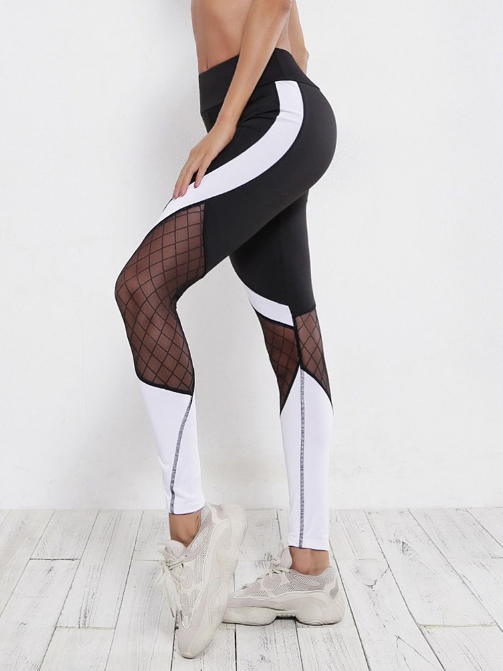 Legging Feminina Color Block Patchwork Verão Perneiras Até O Tornozelo Calças De Yoga Cintura Alta Tiktok Leggings