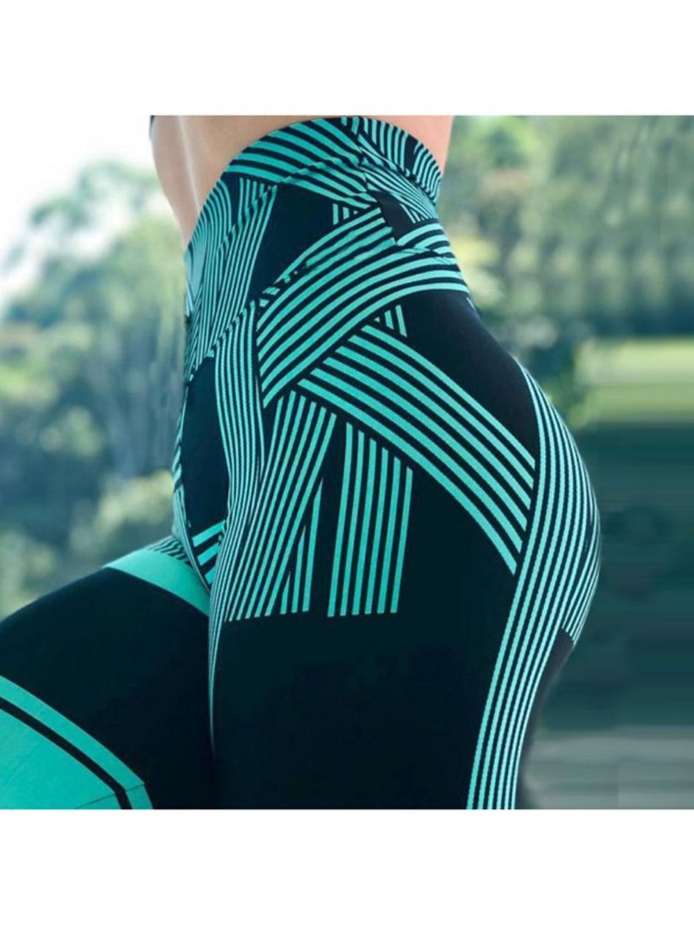 Legging Feminina Estampa Listrada De Cintura Alta De Secagem Rápida Calças De Ioga De Cintura Alta Tiktok Leggings