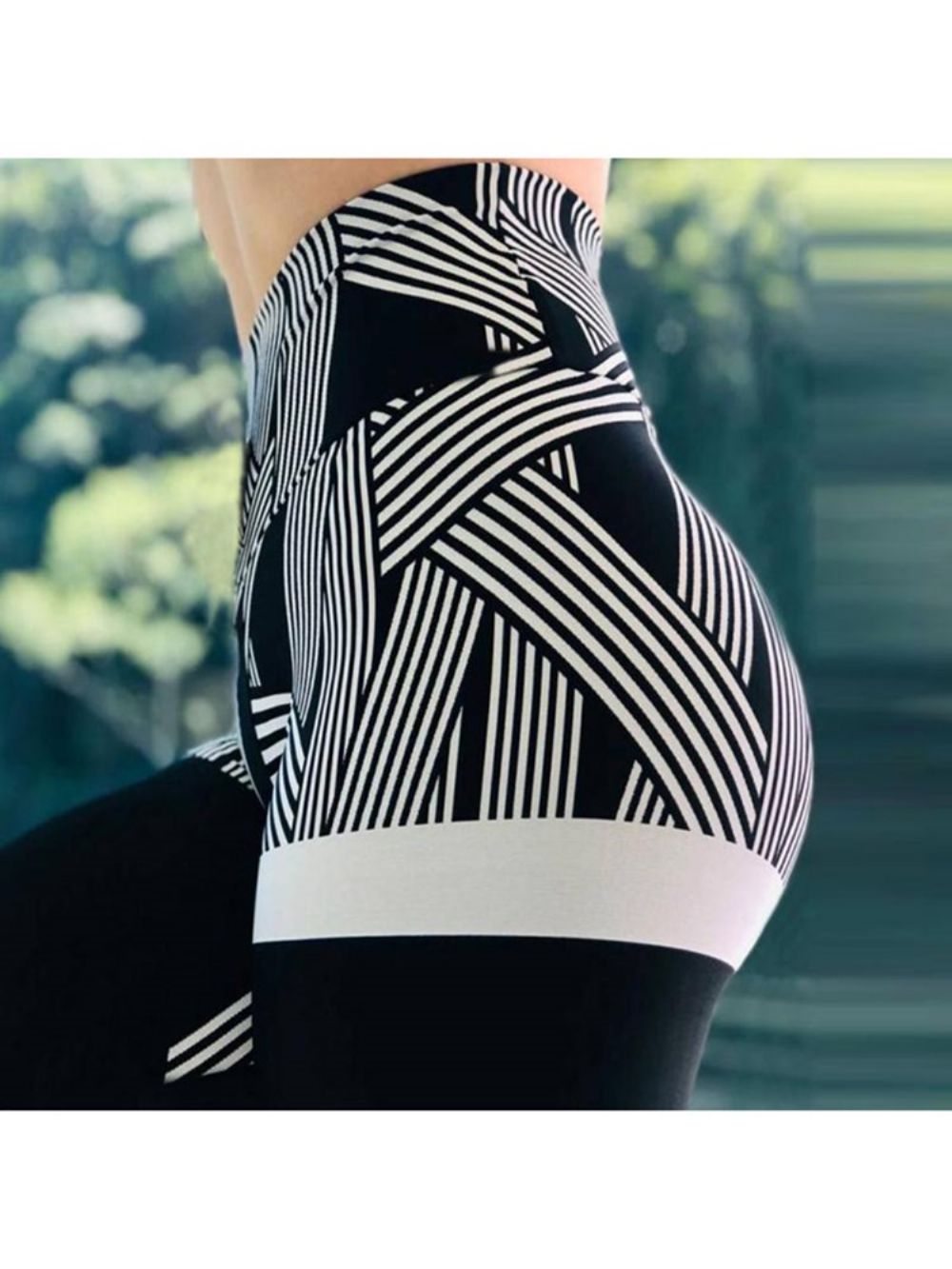 Legging Feminina Estampa Listrada De Cintura Alta De Secagem Rápida Calças De Ioga De Cintura Alta Tiktok Leggings