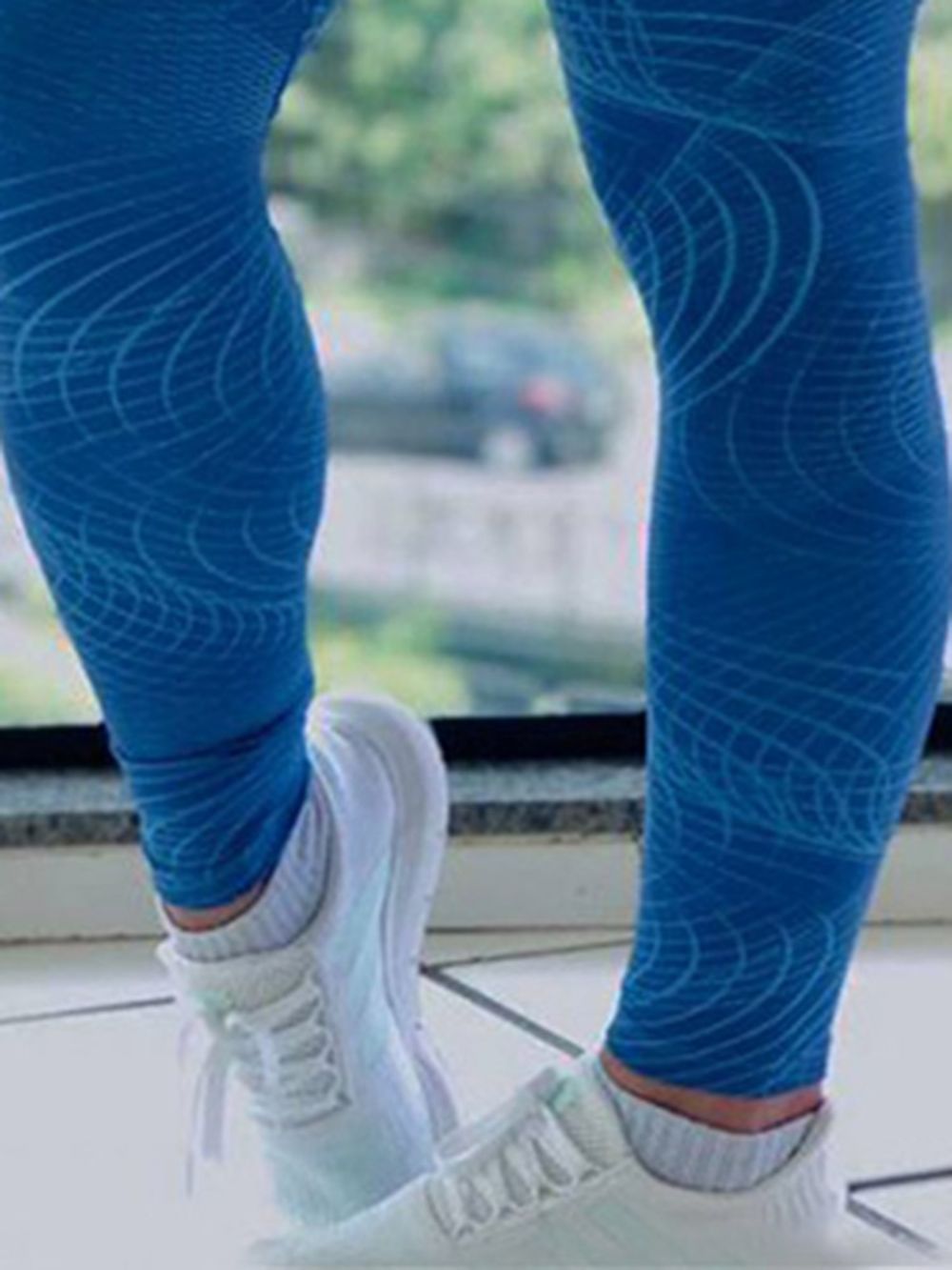 Legging Feminina Estampada Cintura Alta Comprimento Total Fitness Yoga Legging Tiktok Cintura Alta