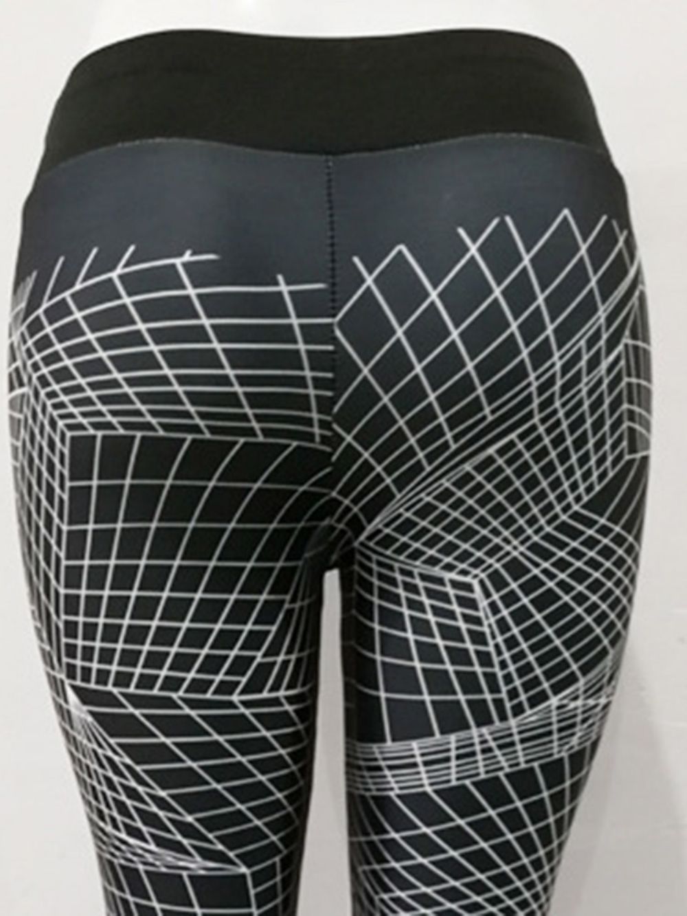 Legging Respirável Geométrica Push Up Ginástica Esportiva Calças Yoga Cintura Alta Tiktok Legging