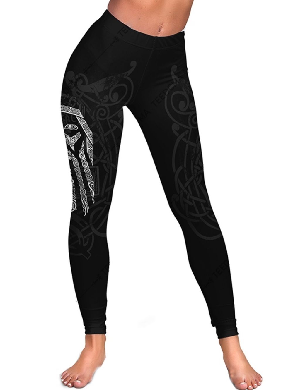 Legging Tiktok Com Estampa Esportiva Geométrica De Cintura Alta