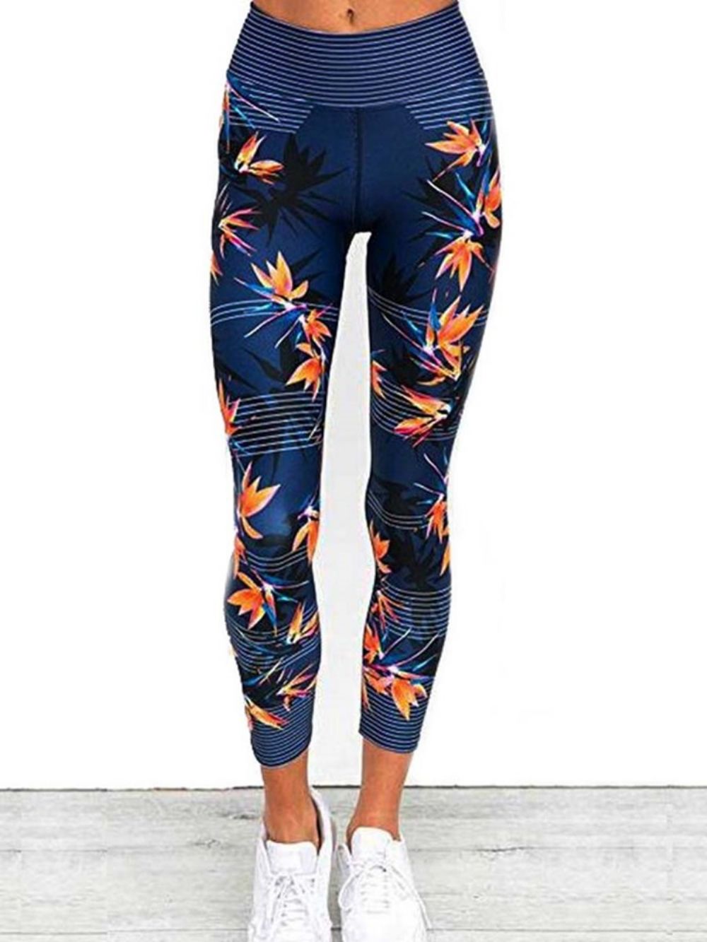 Leggings Esportivas Femininas Anti-Suor Com Estampa Floral