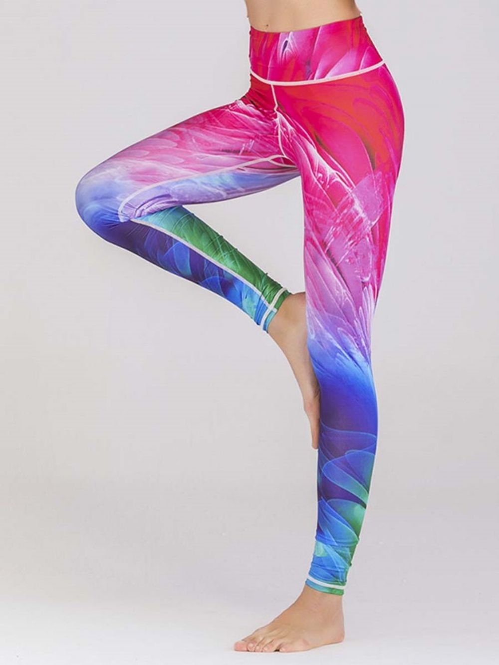 Leggings De Estampa Colorida De Secagem Rápida Calças De Ioga Cintura Alta Tiktok Leggings