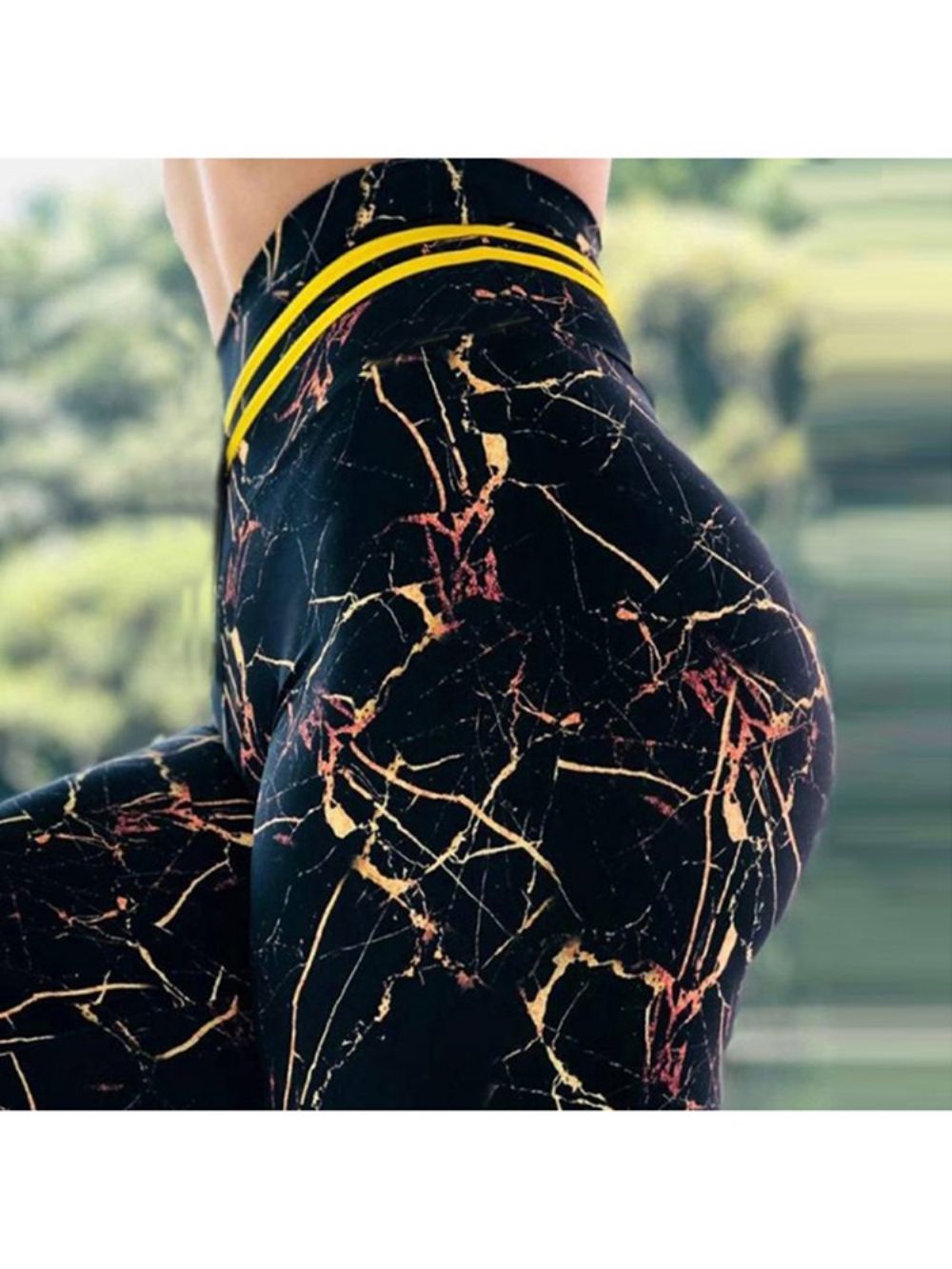 Leggings Femininas De Cintura Alta Com Estampa De Secagem Rápida Calças De Ioga De Cintura Alta Tiktok Leggings