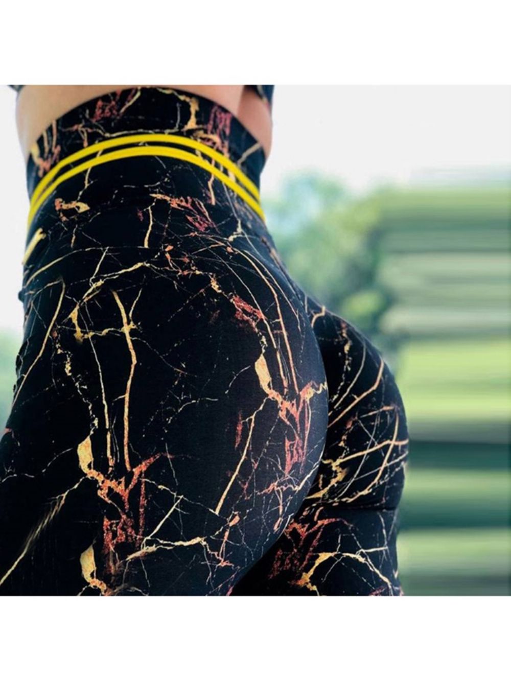 Leggings Femininas De Cintura Alta Com Estampa De Secagem Rápida Calças De Ioga De Cintura Alta Tiktok Leggings