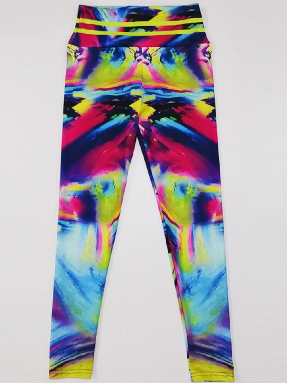 Leggings De Ioga Respirável Com Estampa De Bloco Colorido Para Academia E Ioga Calças De Ioga De Cintura Alta Tiktok Leggings