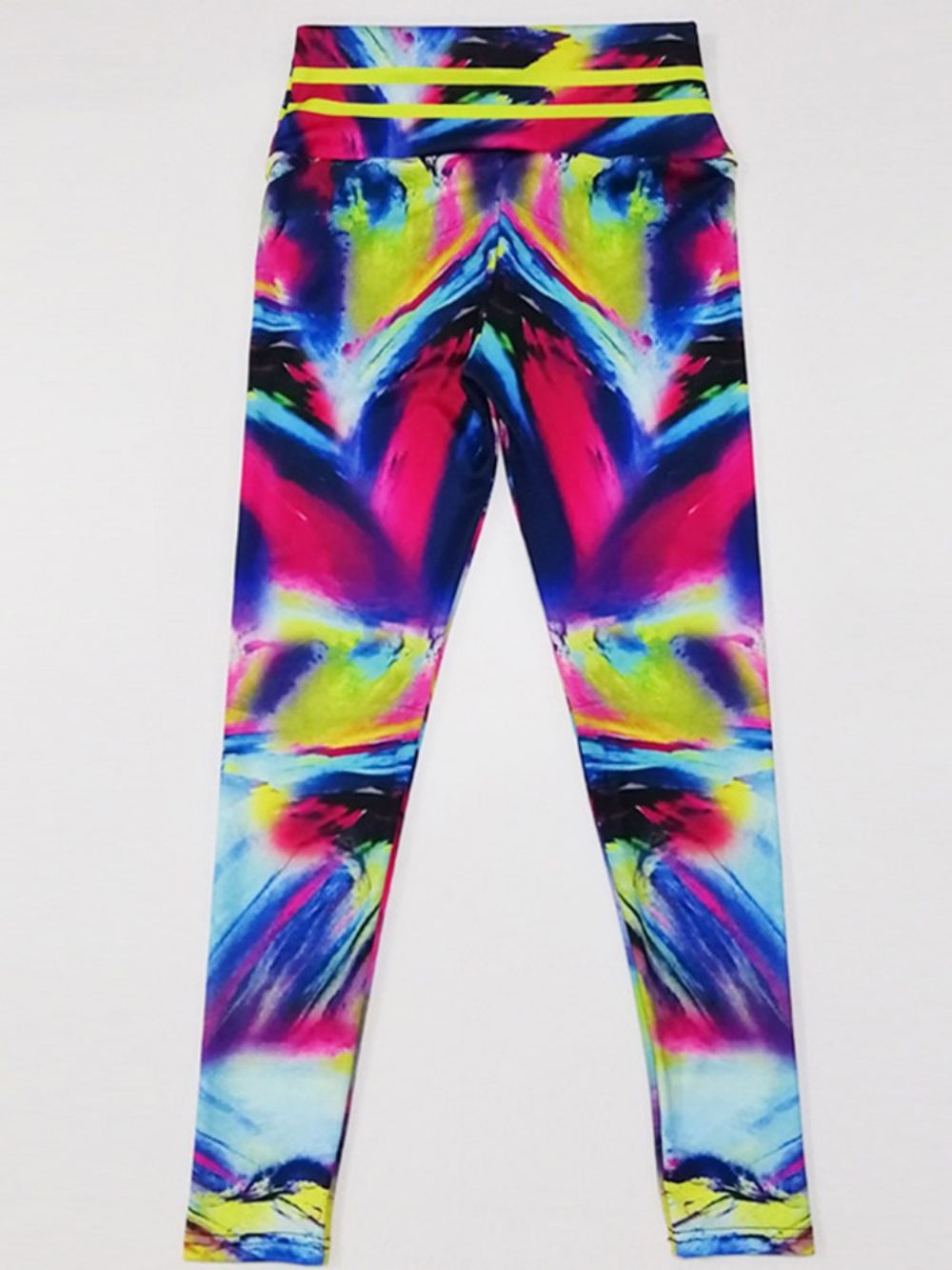 Leggings De Ioga Respirável Com Estampa De Bloco Colorido Para Academia E Ioga Calças De Ioga De Cintura Alta Tiktok Leggings