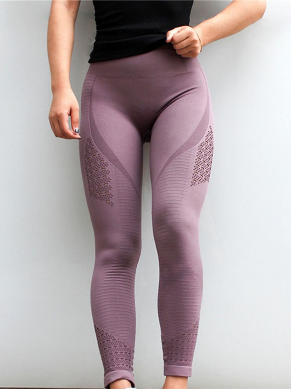 Leggings De Nylon Sólidos De Tênis De Corpo Inteiro Ioga Legging Tiktok De Secagem Rápida