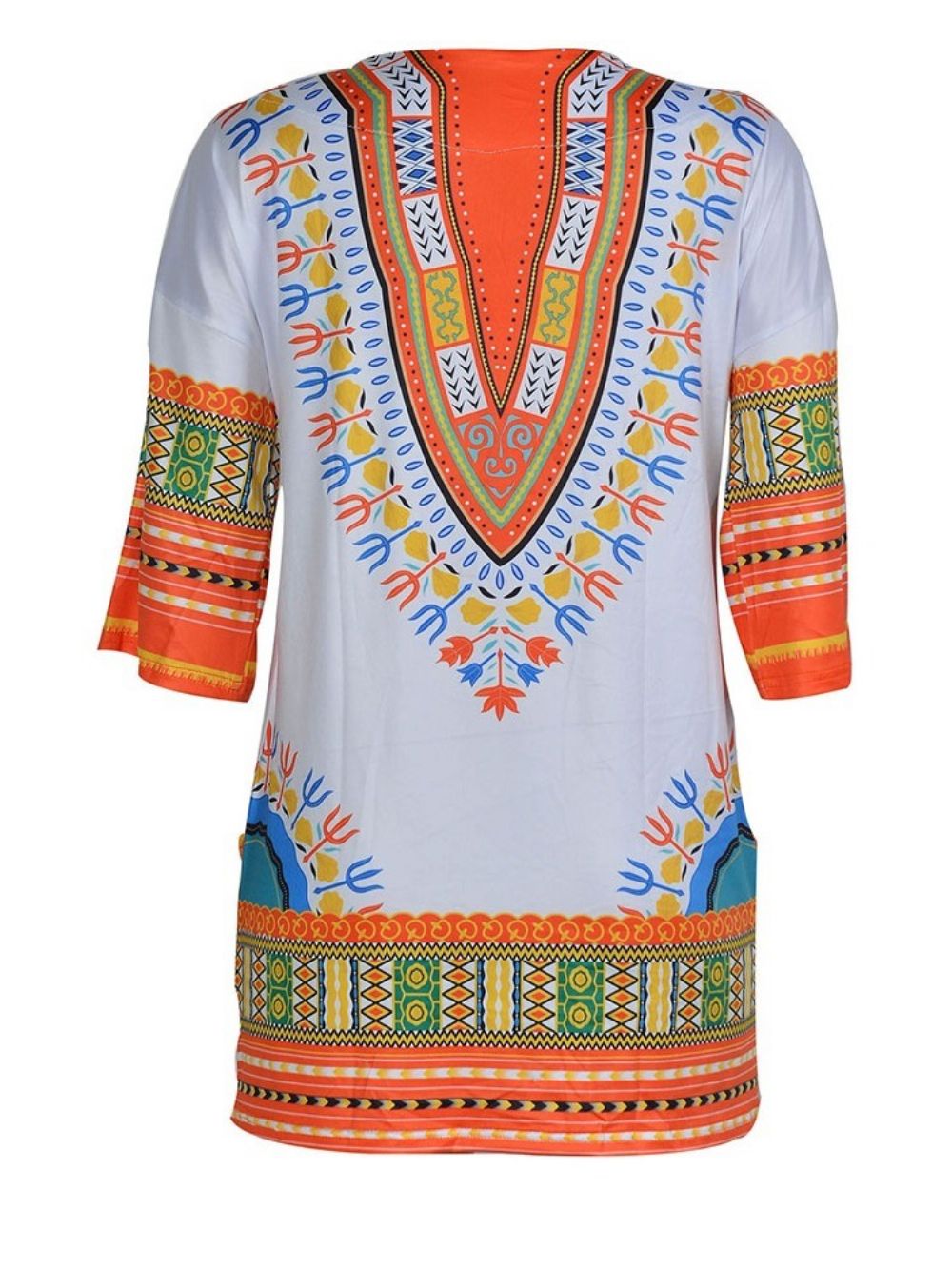 Blusa De Comprimento Médio Com Estampa De Moda Africana