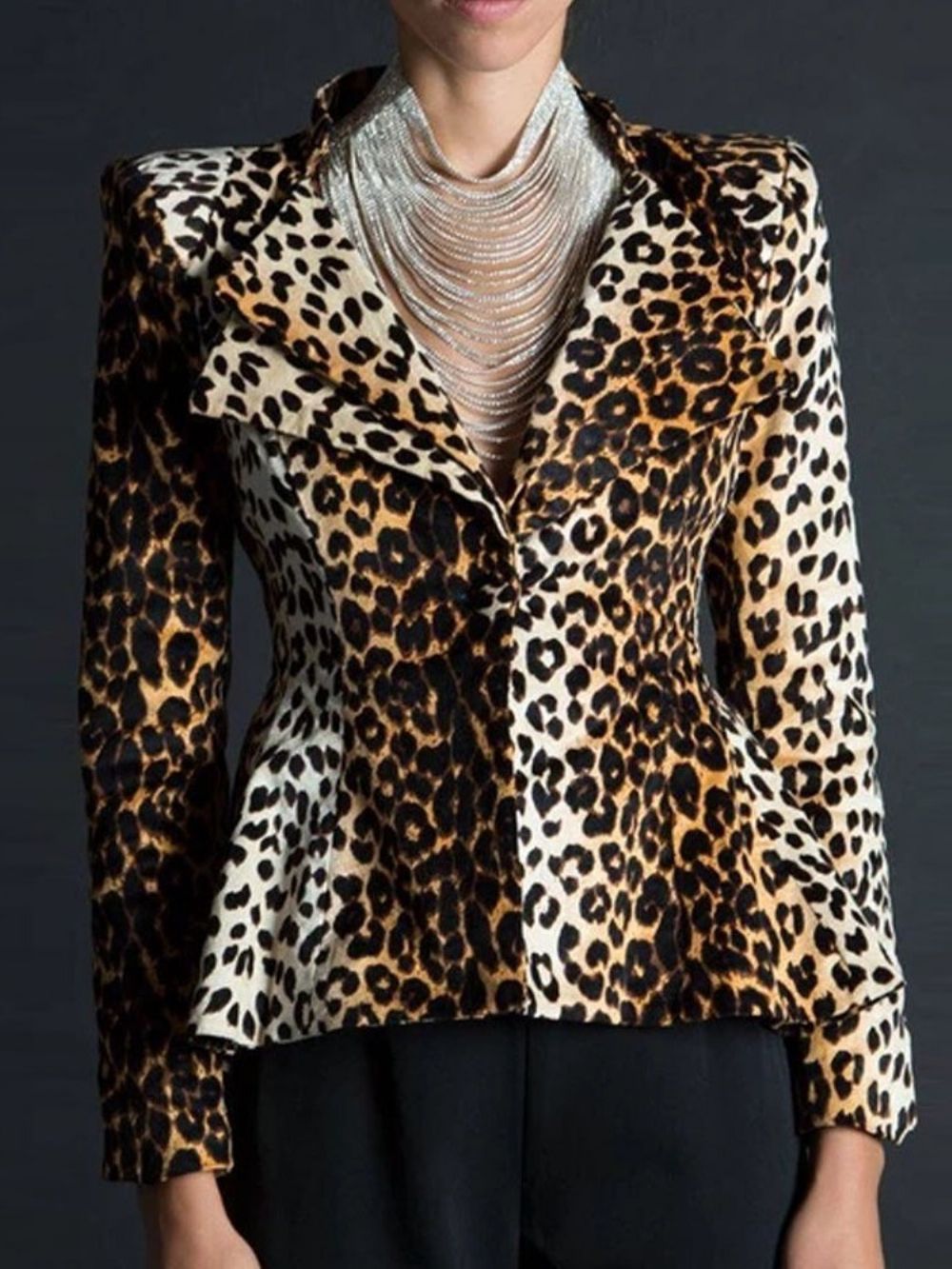 Blusa Feminina De Manga Comprida Com Estampa De Leopardo Sexy