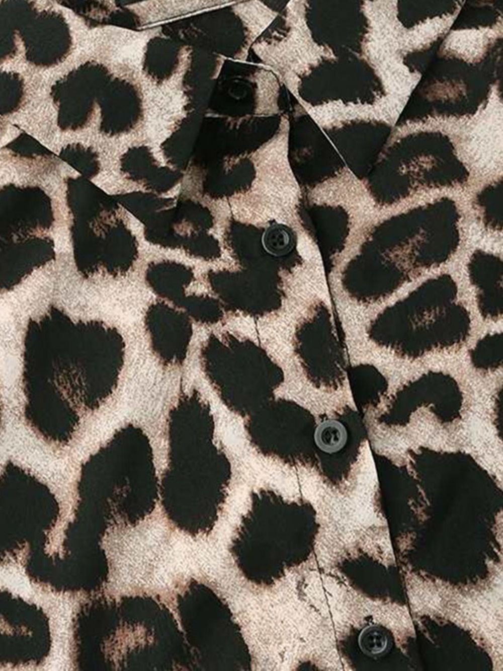 Blusa Feminina Padrão Manga Longa Leopardo Manga Lanterna