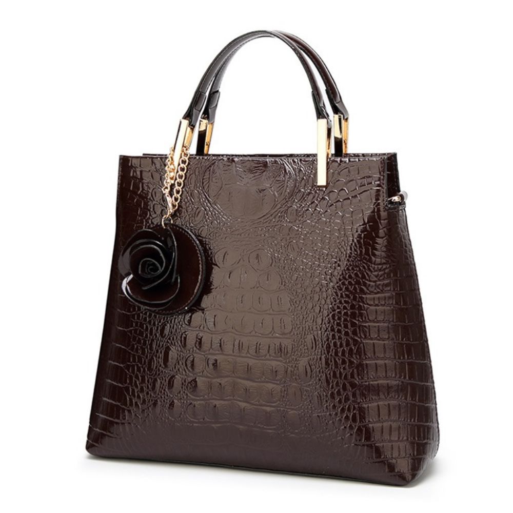 Bolsa Feminina Elegante Com Estampa De Crocodilo