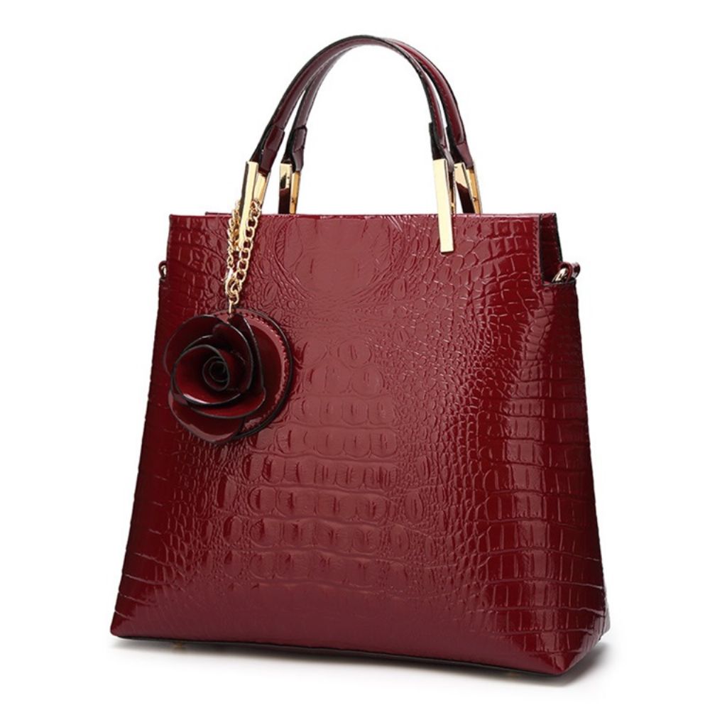 Bolsa Feminina Elegante Com Estampa De Crocodilo