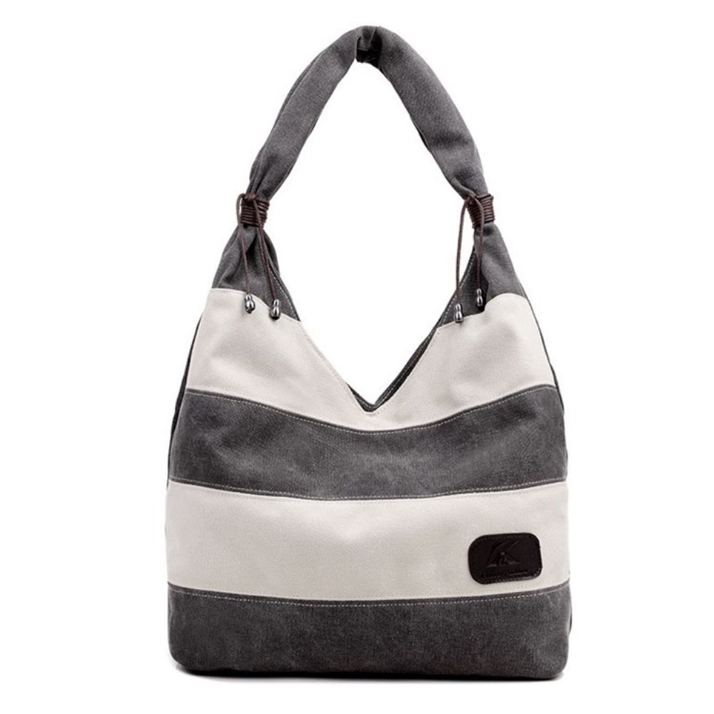 Bolsa Tote De Lona Simples Color Block