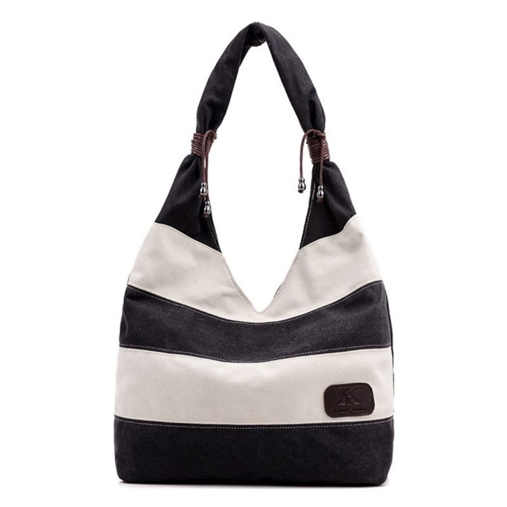 Bolsa Tote De Lona Simples Color Block