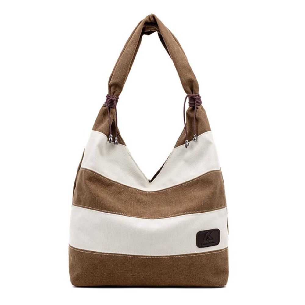 Bolsa Tote De Lona Simples Color Block