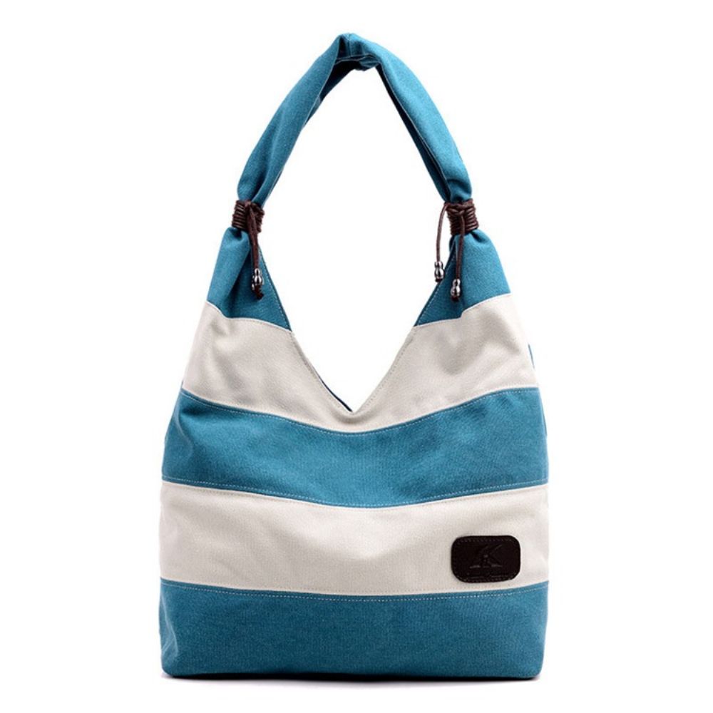 Bolsa Tote De Lona Simples Color Block